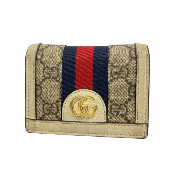 Gucci Ophidia Wallet 523155 PVC Leather Brown Gold Hardware  Women's - Picture 1 of 10
